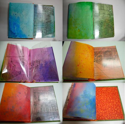 'Trippy' acetate book spreads by slashmy-soul Acetate Photography Art, Acetate Printing, Print On Acetate, Acetate Art Layered, Acetate Self Portraits, Distortion Artist Research, Reverse Painting Acetate Self Portraits, Transparent Art, Art Exploration