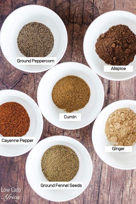 Learn how to make African pepper soup spice from scratch using the traditional ethnic spices, and also using common spices from your grocery store. This recipe is dairy-free, gluten-free, low carb, keto, vegan and vegetarian. | LowCarbAfrica.com African Pepper Soup, Nigerian Pepper Soup, African Spices, Soup Ingredients, Pepper Soup, Keto Vegan, African Recipes, Stuffed Pepper Soup, Spices And Seasonings