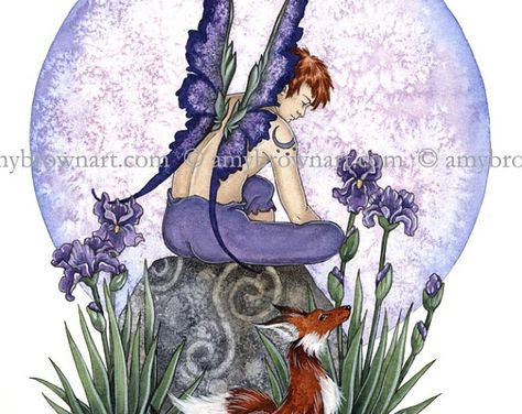 Watercolor Fairy Painting, Amy Brown Art, Fairy Painting, Amy Brown Fairies, Brown Artwork, Fox Boy, Fairy Images, Amy Brown, Unicorns And Mermaids