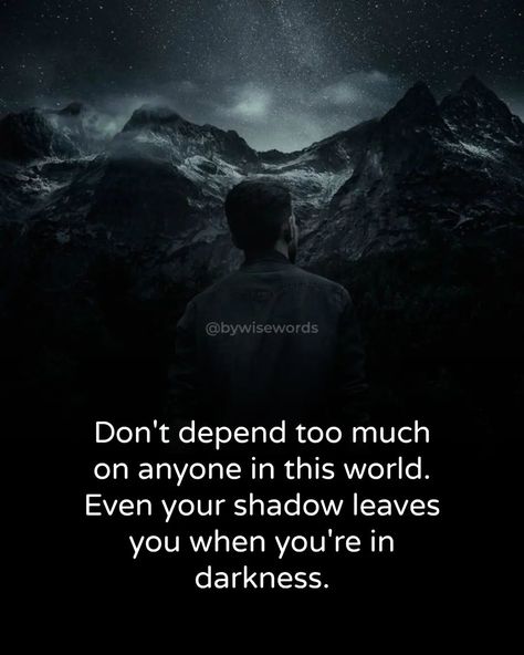 Depend on yourself, not others. Don't Depend On Anyone Quotes, Depend On Yourself, Nyx Aesthetic, Dont Depend On Anyone, Toxic Family Quotes, Toxic Family, Family Quotes, Wisdom Quotes, Nyx