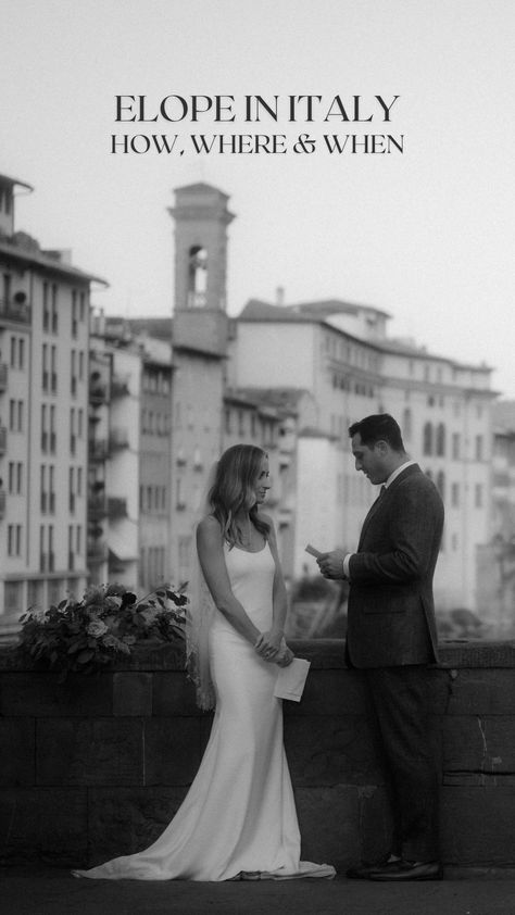 Groom reading his vows during wedding in Florence, Italy Elope In Italy Amalfi Coast, Elopement Dress Italy, Italian Civil Wedding, Elope To Italy, Italy Elopement Dress, Tuscany Elopement Wedding, Elope Europe, Elopement Ideas Italy, Eloping Italy