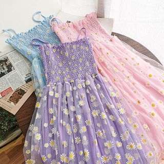 Buy Miss Puff Daisy Print Mesh Maxi Dress at YesStyle.com! Quality products at remarkable prices. FREE Worldwide Shipping available! Fashion Top Outfits, Daisy Dress, Purple Outfits, Mesh Maxi Dress, Trendy Fashion Tops, Pretty Prom Dresses, Causual Outfits, Fashion Sewing Pattern, Daisy Print