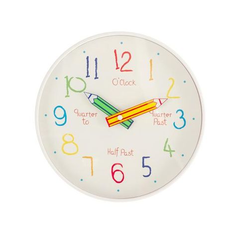 Habitat Children Clock | Sainsbury's Childrens Wall Clock, Bedroom Clock, Bedroom Clocks, Personalized Wall Clock, Child Bedroom, Clock For Kids, Bright Rainbow, Rainbow Colours, Gradient Design