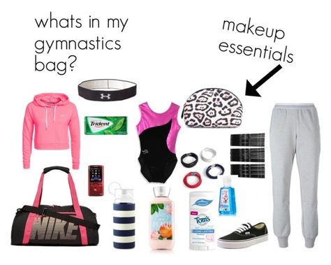 "Whats in my gymnastics bag?" by countrygirlemma ❤ liked on Polyvore featuring NIKE, Kate Spade, Only Play, Sony, Monki, Boohoo, Givenchy, adidas, Vans and Under Armour Gymnastics Accessories, Gymnastics Equipment For Home, Gymnastics Clothes, Gymnastics Meet, Gymnastics Stuff, Gymnastics Bags, Gymnastics Room, Cheer Bag, Gym Bag Essentials