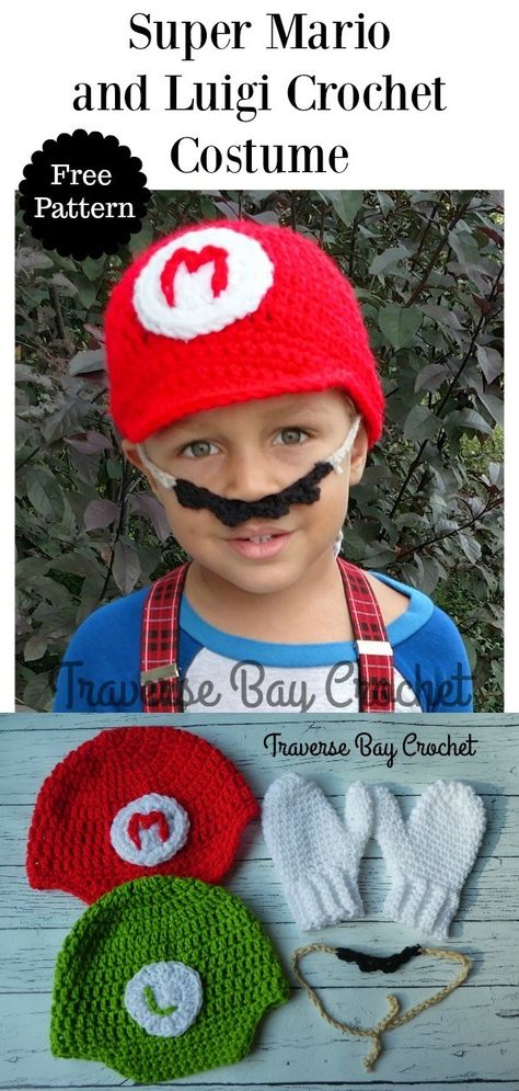 mario and luigi hat mustache, mitten crochet costume | crochet mario costume, crochet luigi costume, crochet halloween Mario Costume Diy, Mario And Luigi Hats, Mitten Crochet, Mustache Costume, Crochet Mario, Luigi Hat, Super Mario Hat, Mario Crochet, Luigi Costume