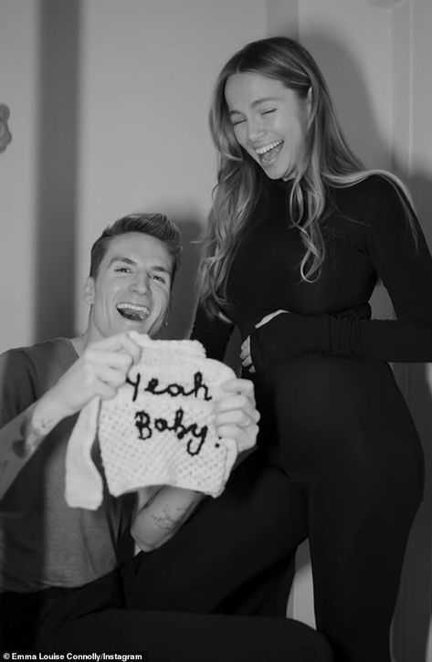 Emma Louise Connolly is PREGNANT! Model expecting first child with Oliver Proudlock | Daily Mail Online Emma Louise Connolly, Simple Pregnancy Announcement, Pregnancy Announcement Pictures, Pregnancy Announcement Photoshoot, Baby Announcement Photoshoot, Cute Pregnancy Pictures, Cute Pregnancy Announcement, Maternity Photography Poses Pregnancy Pics