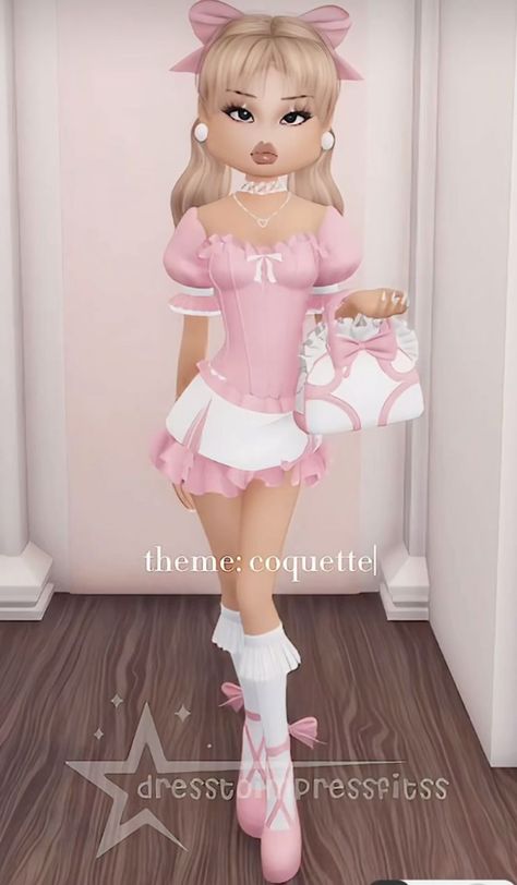 Girly Dress To Impress - Baddie outfits ideas Dress to impress Bright outfits Gaming clothes Game Dresses Girly dresses Fancy Dress Code, Bright Outfit, Bright Outfits, Famous Dress, Bright Dress, Baddie Outfits Ideas, Pink Poodle, Preppy Dresses, Theme Dress