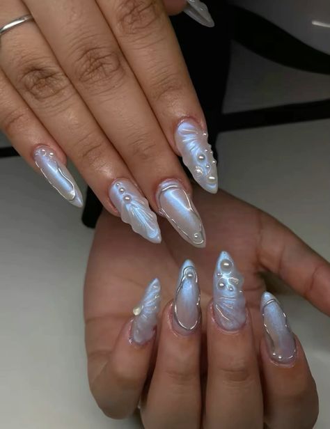 3d Iridescent Nails, 3d Nails Aesthetic, 3d Builder Gel Nail Art, 3d Abstract Nails, Blue 3d Nail Art, Summer Nails 3d Designs, 3d Nail Designs Short Nails, 3d Nail Ideas, Simple 3d Nails