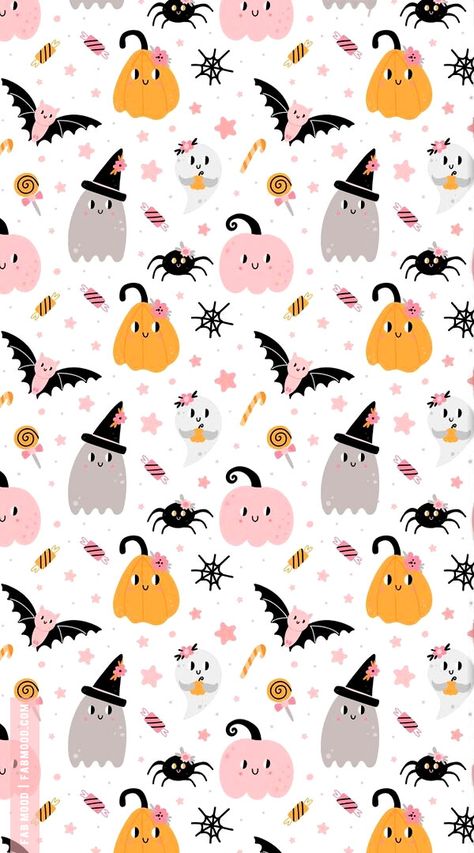 Girlie Halloween Wallpaper, Cute Halloween Backgrounds Wallpapers Aesthetic, Halloween Patterns Wallpaper, Cute October Wallpaper, Halloween Bats Wallpaper, Cute Halloween Phone Wallpaper, Cute Halloween Wallpaper Iphone, Pastel Halloween Wallpaper, Cute Halloween Backgrounds