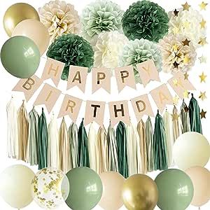 100th Birthday Party Decorations, Green Happy Birthday, Happy Birthday Floral, Blush Decor, Floral Cake Topper, Woman Birthday Party, Gold Birthday Party, Happy Birthday Parties, Happy Birthday Banner