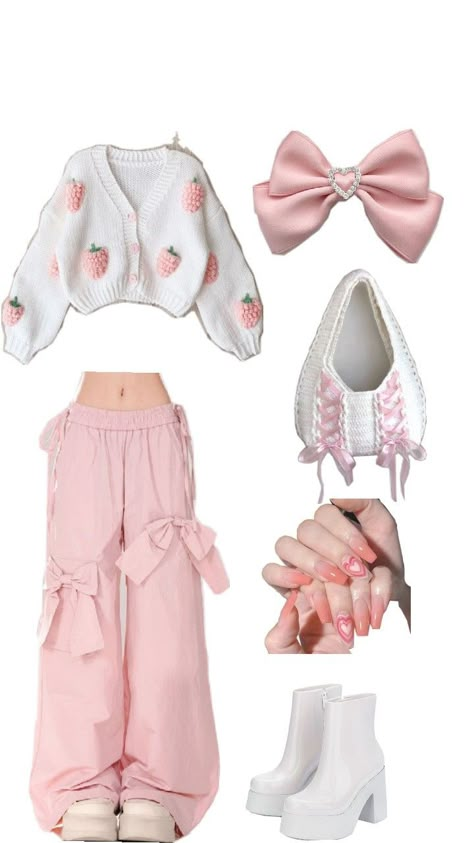 Pastel Kawaii Outfits, Pastel Clothes, Cute Pink Outfits, Kawaii Outfit Ideas, Kawaii Outfits, Easy Trendy Outfits, Pink Outfits, Really Cute Outfits, Kawaii Clothes