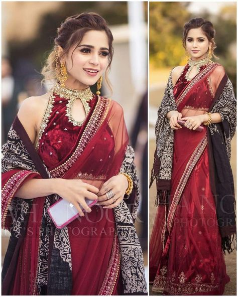 Aima Baig, Sarees For Girls, Indian Bride Outfits, Pakistani Celebrities, Pakistani Wedding Outfits, Bridal Outfit, Indian Saree Blouses Designs, Pakistani Fashion Party Wear, Bridal Dress Fashion