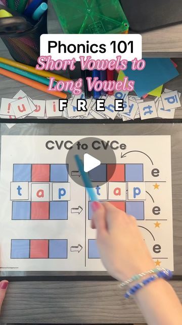 Jessica Farmer on Instagram: "➡️ This F R E E resource can help you teach your readers how to move from CVC words to CVCe words (split digraphs or magic e). Comment “Magic Mats” to get this set. 

Follow @farmerlovesphonics for free literacy resources that are low prep and FUN! 🤩 

I included word lists and letter tiles you can print! 🥳

By teaching CVC and CVCe words, your readers will be able to read and spell so many words. 🤩

🤔 Do you know why the G in hug represents a different sound in the word huge? Comment with your answer! 

#teachersofinstagram #teachersoftiktok #scienceofreading #structuredliteracy #phonics #phonemicawareness #foundationalskills #iteachfirst #prek #kindergarten #firstgrade #secondgrade #untileverychildcanread #ela #wordwork #cvce #cvcwords" Letter Tiles, Cvce Words, Magic E, Literacy Resources, Foundational Skills, Short Vowels, Phonemic Awareness, Cvc Words, Word List