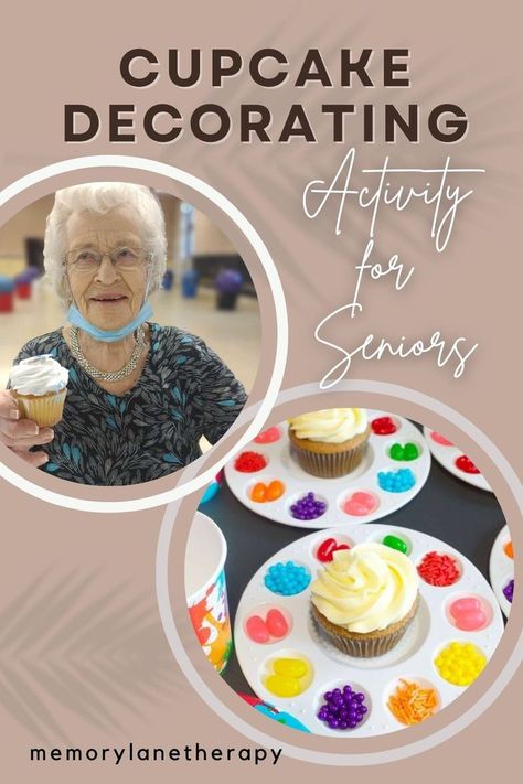 Activity For Seniors, Baking Activities, Activities For Seniors, Cupcake Mix, Activity Director, Creative Cupcakes, Senior Activities, The Residents, Cupcake Decorating