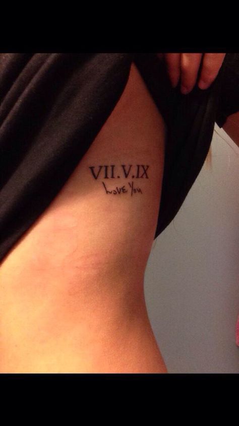 Roman Grandma Tattoos, Handwriting Tattoos, Small Sister Tattoos, Roman Numeral Tattoos, Date Tattoos, Foot Tattoos For Women, Best Tattoos For Women, Writing Tattoos, Dad Tattoos