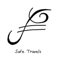 Safe Travels Sigil, Witch Sigils, Gratitude Tattoo, Crystal Ideas, Protection Sigils, Witch Symbols, Affirmation Daily, Runic Alphabet, Word Tattoo