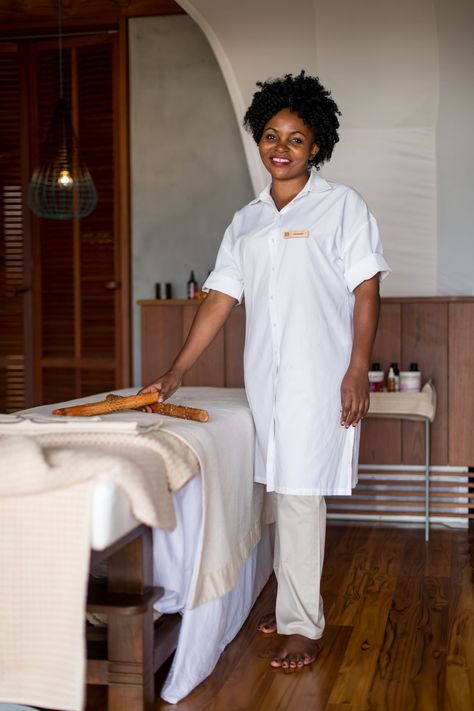 Spa Staff Uniform, Zuri Zanzibar, Clinic Photoshoot, Long Shirt Style, Hotel Uniforms, Spa Uniform, Hotel Uniform, Staff Uniforms, Luxurious Spa