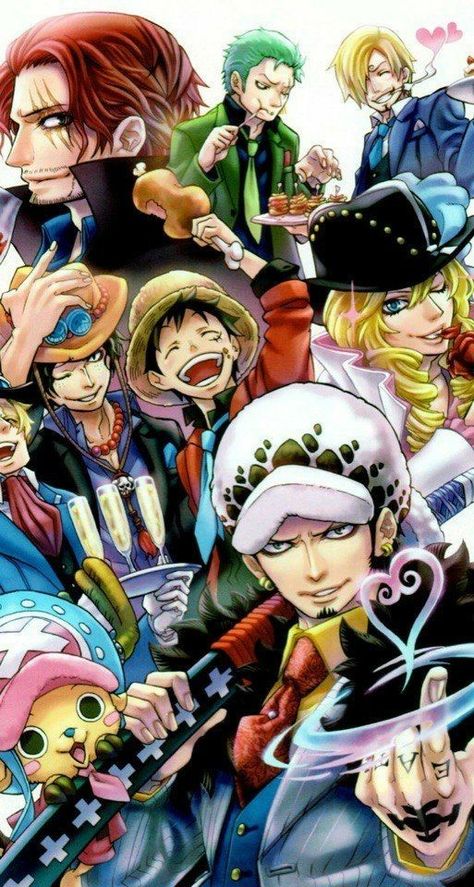 Shanks, Zoro, Sanji, Cavendish, Law, Chopper, Luffy, Ace, Sabo, suits, outfits, cool, hearts; One Piece Seven Minutes In Heaven, Luffy Zoro Sanji, Ace Sabo Luffy, Time Skip, One Piece 1, The Pirates, Trafalgar Law, One Piece Pictures, One Piece (anime)