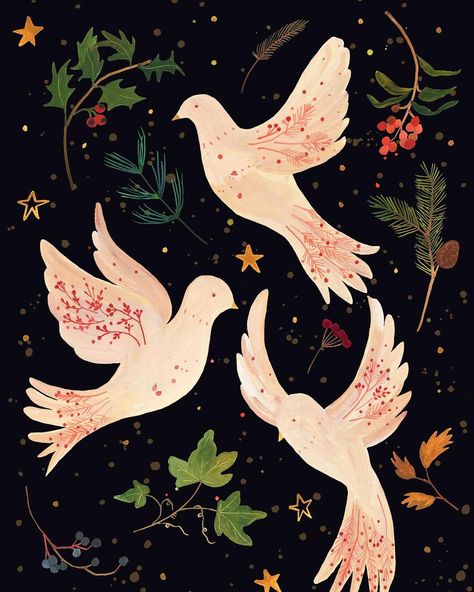 Jennifer Nelson Artists on Instagram: “Just like the white winged dove... a beautiful winter piece from @rachel_grant_art!! #rachelgrant #jennifernelsonartists #winterholiday…” Rachel Grant, Boxed Holiday Cards, Nighttime Sky, Peter Pauper Press, Christmas Birds, Sew Projects, Winter Mood, Holiday Box, Christmas Bird