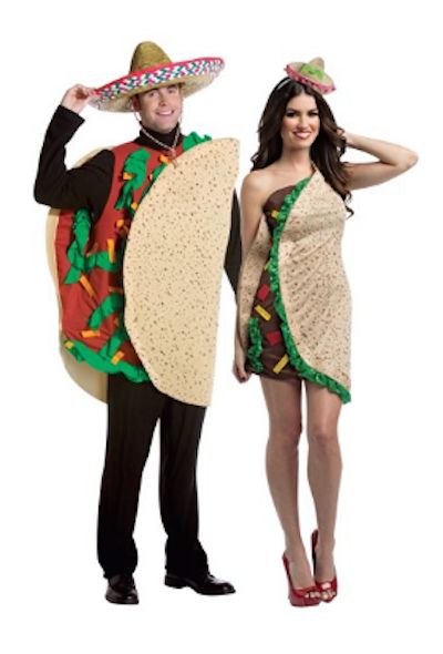 Adult taco costumes Plus Size Halloween Costumes Couples, Corn Costume, Cool Couple Halloween Costumes, Plus Size Halloween Costumes, Taco Costume, Halloween Parejas, Top Halloween Costumes, Best Couples Costumes, Food Costumes