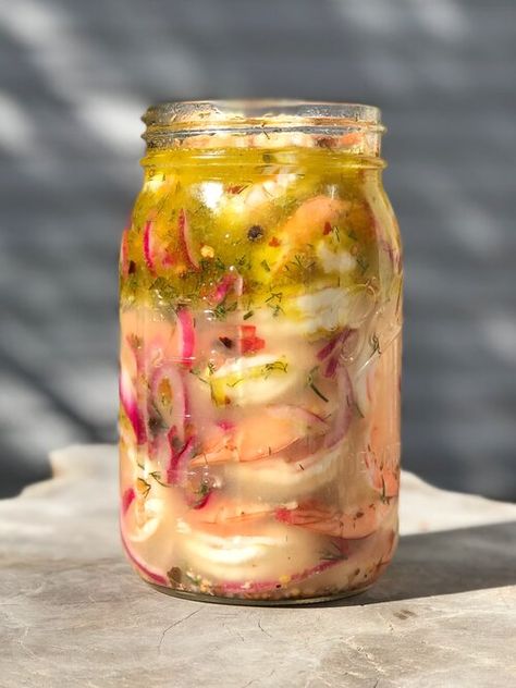 Pickled Shrimp Salad, Pickle Shrimp, Pickled Shrimp Recipe, Pickled Shrimp, Pickled Eggs, Pickling Spice, Southern Dishes, Lobster Recipes, Pickled Vegetables