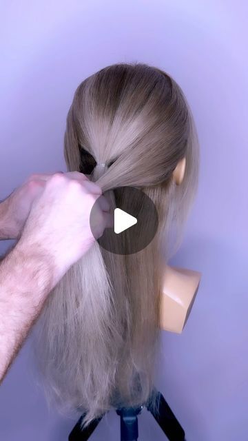 Joseph I'Anson on Instagram: "Looking for a hairstyle for valentines ? Then I have an easy half up style that is perfect for it!??  I used the @sharkbeautyuk Flex Style to create bouncy and movement on the ends.  L’IMAGE Mannequin - “Denise” from @equip_the_creative use code Joseph10 at the checkout to get 10% off your order.   .Products: @revlonprofessionaluk . . . . . . #hairvideos #hairvideo #hairup #updo #hairupdo #hairupdos #hairtutorial #hairtutorials #updotutorial #bridalhair #weddinghair #bridestyles #bridehair #hairdo #sharkflexstyle #hairreels #reel #valentines #reelit #hairart #hairartist #artist #hairideas #hairgoals #updostyles #undonstyle #halfupstyle #halfuphalfdown #btconeshot2024_stylingvideo  @markleesonsalons @nextlevelhairstylists @hairbrained_official @limage_gmbh @hai Hoco Half Up Half Down Hair Tutorial, Easy Hairstyles At Home For Wedding, Half Bridal Updo, Easy Down Wedding Hairstyles, Pretty Hairdos For Medium Hair, Easy Elopement Hair, Half Updo Long Hair Tutorial, Partial Up Do Long Hair, Side Part Hairstyles For Wedding