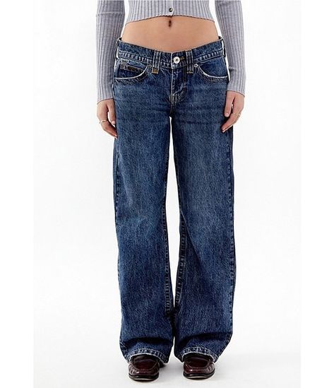 BDG Urban Outfitters Kayla Low Rise Low Rider Jeans | Dillard's Cute Low Rise Pants, Different Styles Fashion List, Low Rise Baggy Jeans Outfit, Depop Jeans, Street Style Jeans, Dream Pants, Low Waisted Pants, College Wardrobe, Low Rise Baggy Jeans