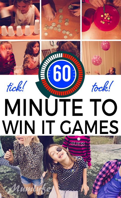 Minute to Win It game ideas - beat the clock and have loads of fun Minute To Win It Games Elementary, Staff Vs Students Games, Minute To Win It Games Middle School, Workplace Games, Minute Yo Win It Games, First Grade Minute To Win It Games, Holiday Minit To Win It Games, Clock Games, Summer Themes