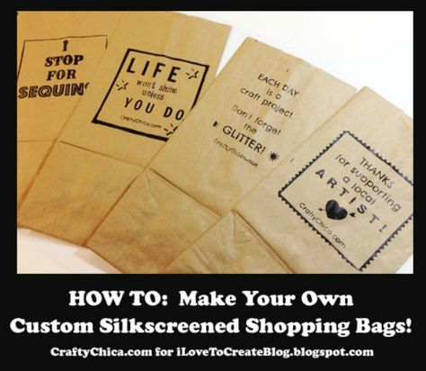 DIY Silkscreen Paper Bags! Latina Style, Cheese Packaging, Craft Show Booth, Niche Market, Print On Paper Bags, Vintage Apothecary, Paper Lunch Bags, Craft Fairs Booth, Craft Show Displays