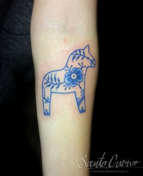 Dala Horse Tattoo, Swedish Tattoo, Grandpa Tattoo, Scandinavian Tattoo, Swedish Dala Horse, Small Tats, Vegan Tattoo, London Tattoo, Bff Tattoos