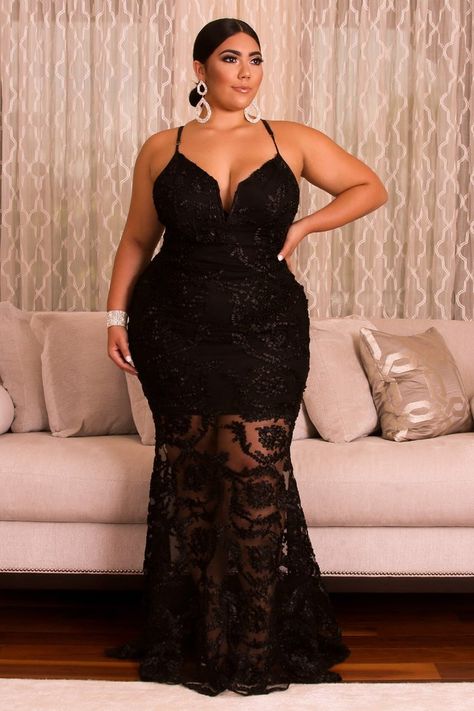 Unforgettable Mermaid Dress Plus Size Prom, Plus Size Party Dresses, Vestido Plus Size, Plus Size Fashion For Women, Black Women Fashion, Curvy Girl Fashion, Mermaid Dress, Maxi Dress Party, Curvy Outfits