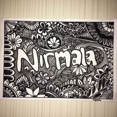 Doodle Name Art Draw, Mandala Art Name Design, Name Zentangle, Doodle Art Name Design, Doodle Name Art Ideas, Ankita Bhattacharya, Name Mandala Art, Name Doodle Art, Vignette Drawing