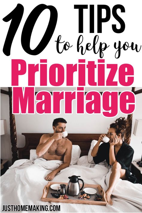 Want to work on your marriage problems? Read our 10 tips on how to Prioritize your Marriage so you can grow stronger together. We all go through difficult marriage seasons and it's important for us to refocus on what's really important. Through determining what matters most in your life, you can communicate better with your spouse. Christian Homemaking, Raising Godly Children, Marriage Help, Marriage Problems, Strong Marriage, Intentional Parenting, Marriage Goals, Healthy Marriage, Successful Marriage