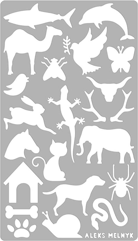 Amazon.com : Aleks Melnyk #8 Metal Stencils, Small Animals, Woodland, Kit 1 PCS, Templates for Wood Burning, Engraving, Crafting, Bullet Journaling, Scrapbook, Wild Animals, Dog, Cat, Elephant, Dolphin, Butterfly : Arts, Crafts & Sewing Transfer Images To Wood, Animal Stencil Art, Free Stencils Printables, Cool Stencils, Journaling Scrapbook, Animal Stencil, Woodburning Projects, Bible School Crafts, Stencils Printables