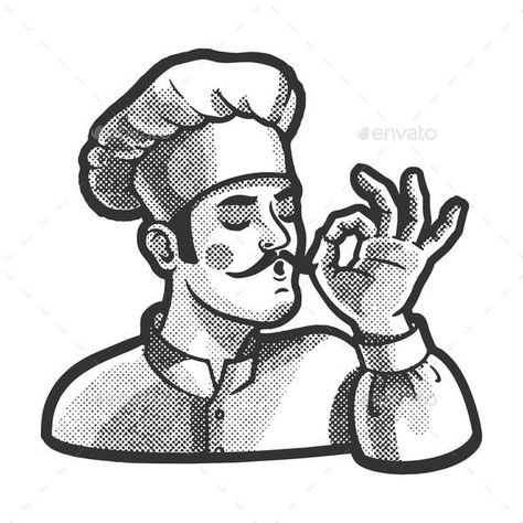 Bellissimo Gesture Chef Cook Sketch Vector Chef Sketch, Halftone Illustration, Halftone Pattern, Italian Chef, Sketches Simple, Pattern Vector, Shiva, Drawing Sketches, Vault Boy