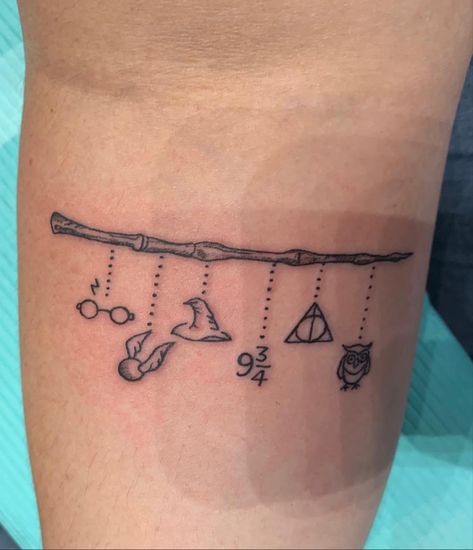 Small Hedwig Tattoo, Harry Potter Hat Tattoo, Sorting Hat Tattoo Small, Harry Potter Tattoos Wand, Harry Potter House Tattoos, Harry Potter Tattoo Ideas Unique, Hagrid Tattoo Harry Potter, Harry Potter Hedwig Tattoo, Harry Potter Sibling Tattoos