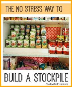 Stock Piling For Beginners, Stock Pantry, Realistic Pantry, Pantry Stockpile, Well Stocked Pantry, Frugal Pantry, Stocked Pantry, Preppers Pantry, Emergency Preparedness Food