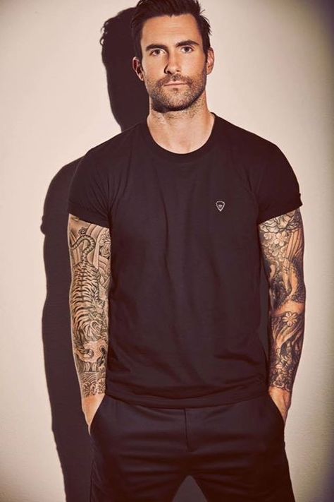 Adam Adam Levine Tattoos, Adam Levine Style, Adam And Behati, Beatiful People, Adam Levine, Maroon 5, Celebrity Babies, Motorcycle Outfit, Rap