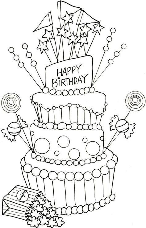 Wedding Bujo, Happy Birthday Friendship, Cake Coloring, Mom Coloring Pages, Happy Birthday Drawings, Happy Birthday Typography, Happy Birthday Coloring Pages, Cake Drawing, Birthday Coloring Pages