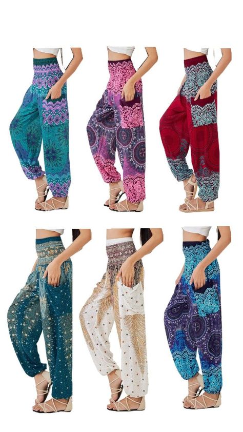 AMAZ🌐N -                                             Joob Joob Boho Pants for Women - Hippie Harem Pants Women - Womens Yoga Pants – Comfy Bohemian Flowy Hippie Clothes Womens Yoga Pants, Pants Comfy, Womens Yoga, Hippie Clothes, Harem Pants Women, Women's Beauty, Boho Pants, Hippie Outfits, Pants Women