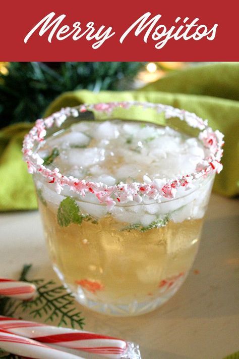 Merry Mojito - This holiday #mojito #cocktail #recipe is extra merry! Fresh #mint, #rum, #Peppermint #Schnapps and crushed #candy canes will add a little extra cheer to your #holiday #Christmas or New Year #party. For more cocktail recipes, visit www.dixiecrystals.com. #dixiecrystals Holiday Mojito, Christmas Drinks Alcohol Recipes, Peppermint Schnapps, Christmas Drinks Alcohol, Mojito Cocktail, Cocktail And Mocktail, Mojito Recipe, Winter Cocktails, Drinks Alcohol