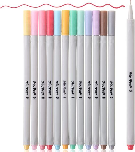 Amazon.com : Mr. Pen- Fineliner Pastel Pens, 12 Pack, Pastel Colors, Bible Pens, No Bleed Fine Point Pen, No Smudge Fine Tip Markers, Journal Pens, Fine Tip Pens, Drawing Pen, Back to School Supplies : Office Products Pastel Pens, Paper Mate Pens Inkjoy, Cute Stationary Pens & Pencils, Journal Pens & Pencils, Pastel Pen, Felt Tip Markers, Pen Brands, Art Pens And Markers, Bible Journaling Supplies