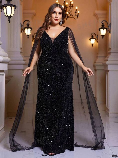 Black Long Evening Dress, Mesh Shawl, Long Black Evening Dress, Wedding Guest Gowns, Sequin Evening Dress, Sequin Formal Dress, Long Evening Dress, Long Sleeve Prom, Sequin Evening Dresses