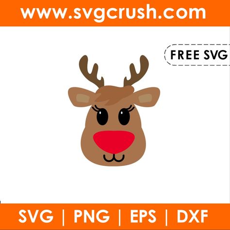 Christmas reindeer Reindeer Face Svg Free, Reindeer Svg Free, Face Svg Free, Reindeer Face Svg, Free Cricut Images, Reindeer Svg, Free Svg Files For Cricut, Grinch Svg, Reindeer Face