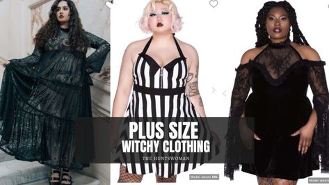 Plus Size Witch Fashion, Witchy Outfit Ideas, Plus Size Witchy Outfits, Ideas For A Photoshoot, Witchy Dresses, Edgy Plus Size Fashion, Goth Plus Size, Witchy Outfits, Witch Style