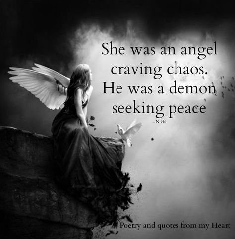 Angels And Demons Quotes, Fallen Angel Quotes, Demon And Angel, Demonic Quotes, He Looked At Me, Untamed Heart, Seeking Peace, Fantasy Quotes, Angel Quotes