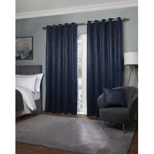 Peacock Blue Hotel Barcelo Lined Eyelet Room Darkening Curtains | Wayfair.co.uk Elegant Room, Blue Panels, Eyelet Curtains, Charcoal Rug, Navy Blue Rug, Types Of Curtains, Thermal Curtains, Darkening Curtains, Room Darkening Curtains