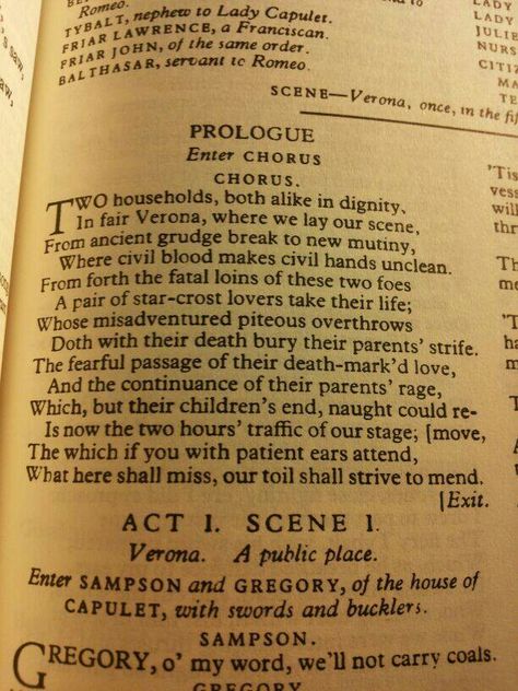 Prologue Romeo & Juliet Romeo And Juliet Prologue, Romeo And Juliet Script, Cabin 7, Head Board, Year 9, Star Crossed Lovers, Romeo Juliet, Halsey, William Shakespeare