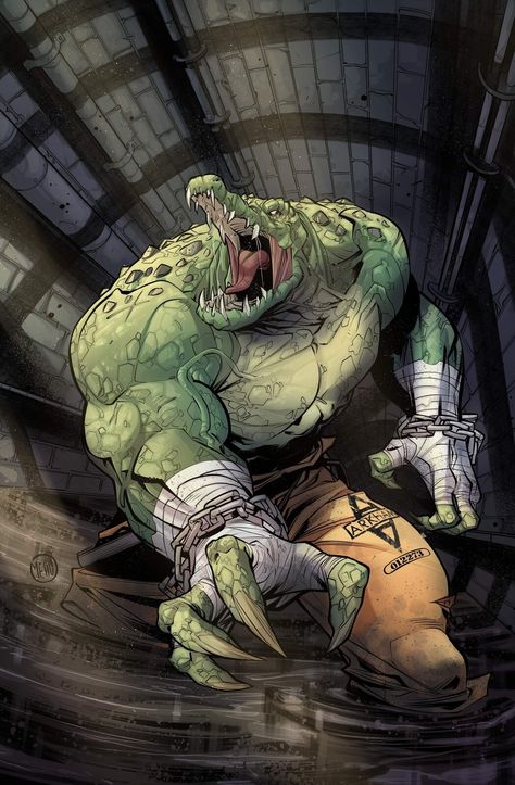 Killer Croc Art, Killer Croc, Comic Villains, Tmnt Artwork, Cool Monsters, Dc Villains, Marvel Cosplay, Dc Comics Artwork, Batman Art