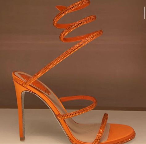 Orange Prom Shoes, Diamond Heels, Streetwear Jewelry, Crocs Fashion, Orange Heels, Sparkle Heels, Prom Heels, Orange Shoes, Glitter Heels